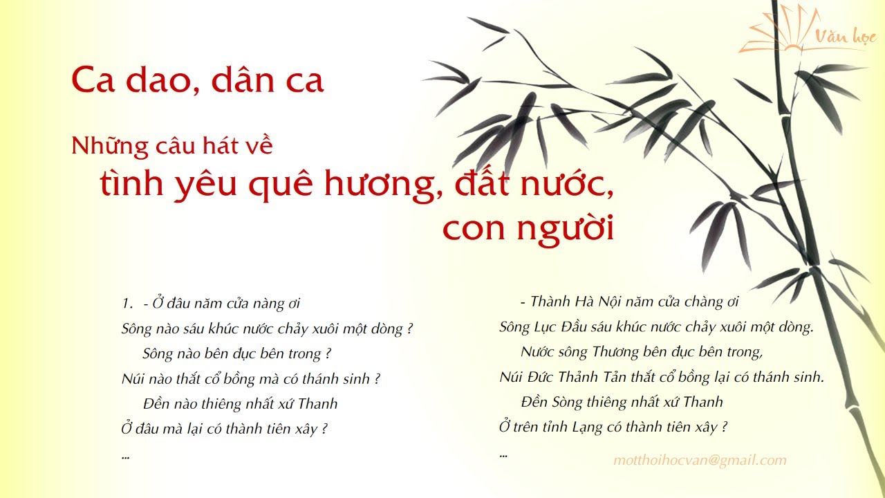 CHÙM CA DAO VỀ QUÊ HƯƠNG ĐẤT NƯỚC